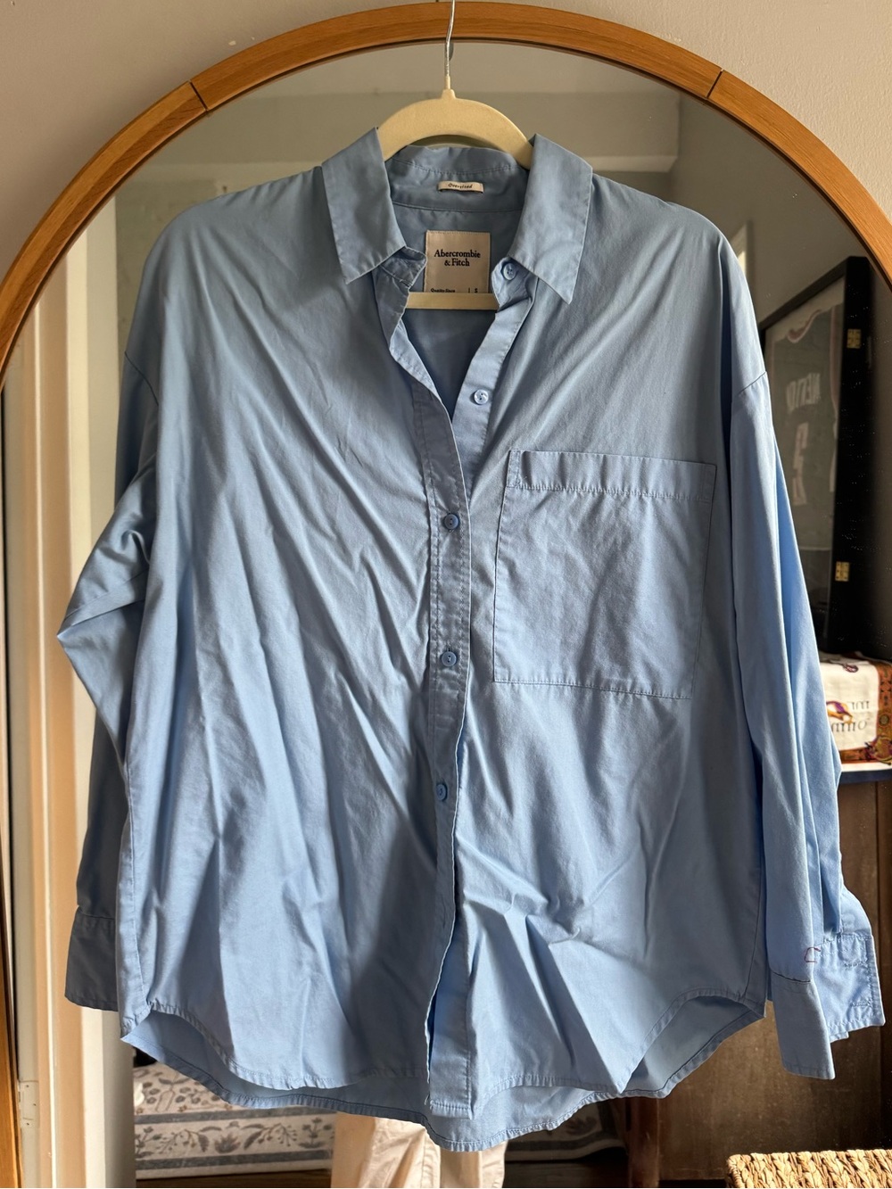 Abercrombie & Fitch Light Blue Women’s Oversized Button-Up Shirt